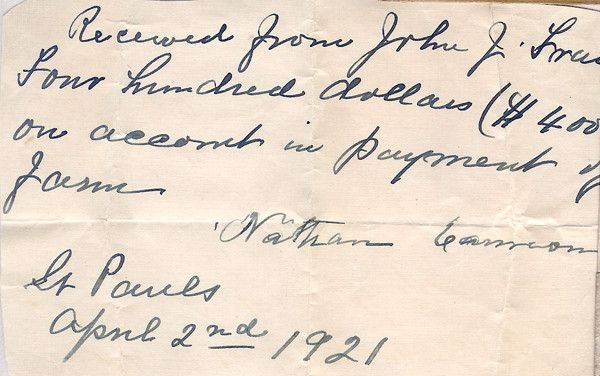 Hand Writen Pay Statement 1921 367