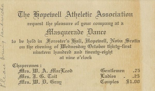 the hopewell atheletic association dance invitation 400
