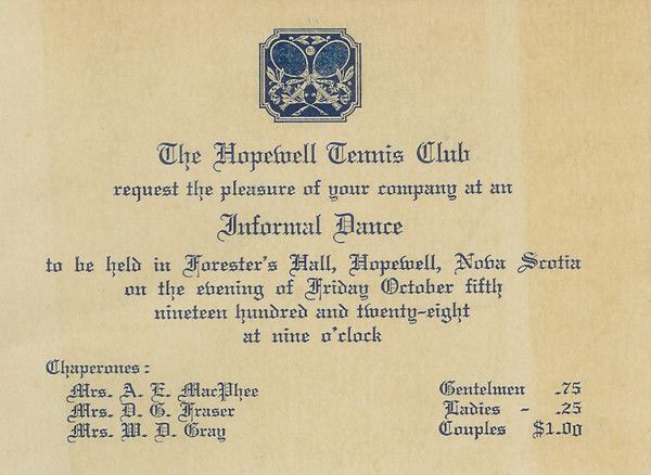 the hopewell tennis club dance invitation 349